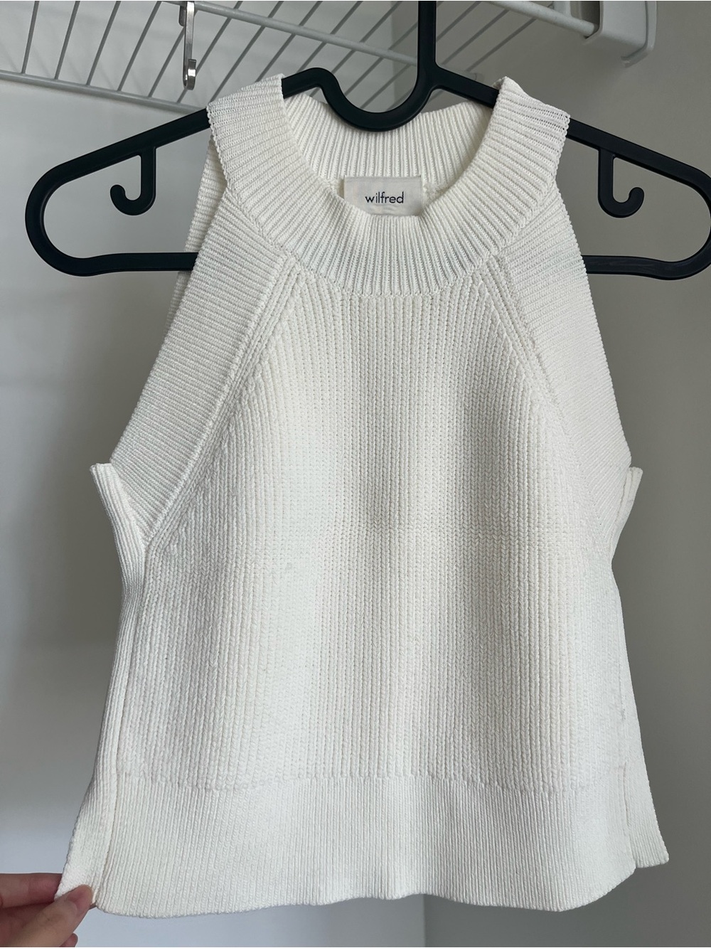 Wilfred Cream Ribbed Halter Knit Tank